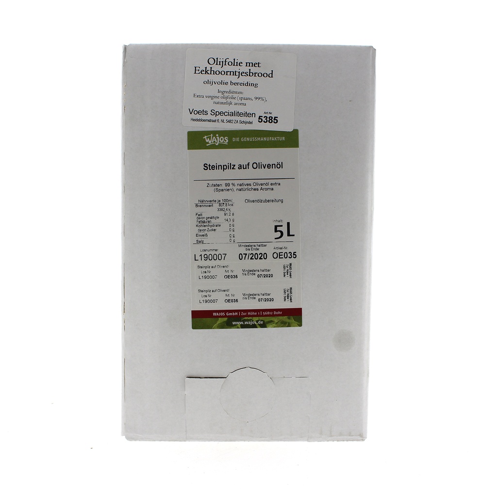 Wajos - Olijfolie met Eekhoorntjesbrood 5 L    