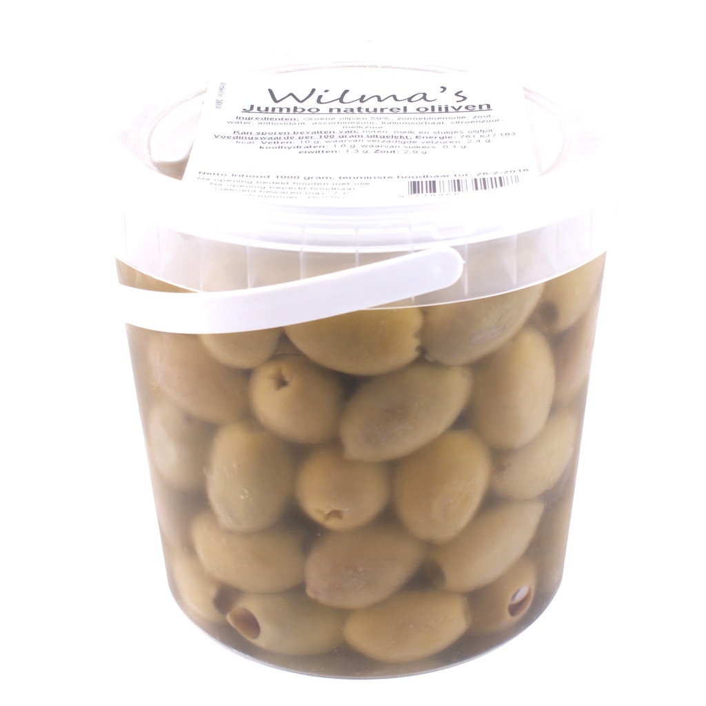 Wilma's - Jumbo Olijven Naturel olie 1000 gr   