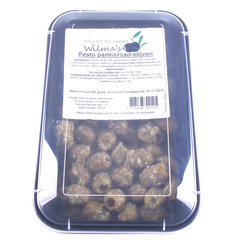 Wilma's - Pesto Parmezaan Olijven 950 gr    