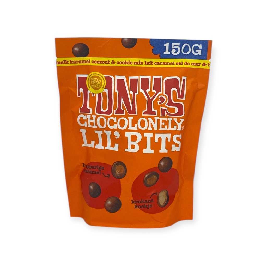 Tony's Chocolonely -  Bits Melk Kar. Zeezout Biscuit 150g