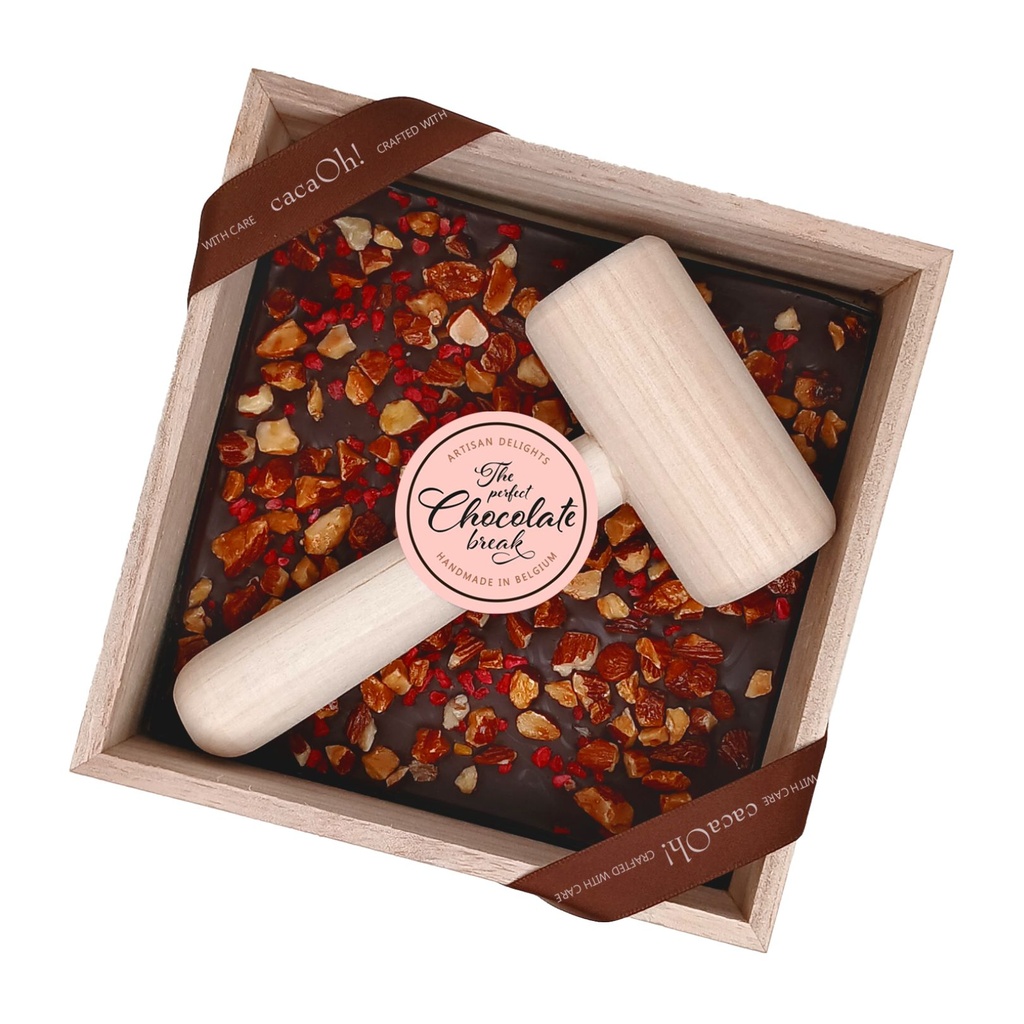 CacaOh! - Hamerbox Puur Amandel Framboos 160 g