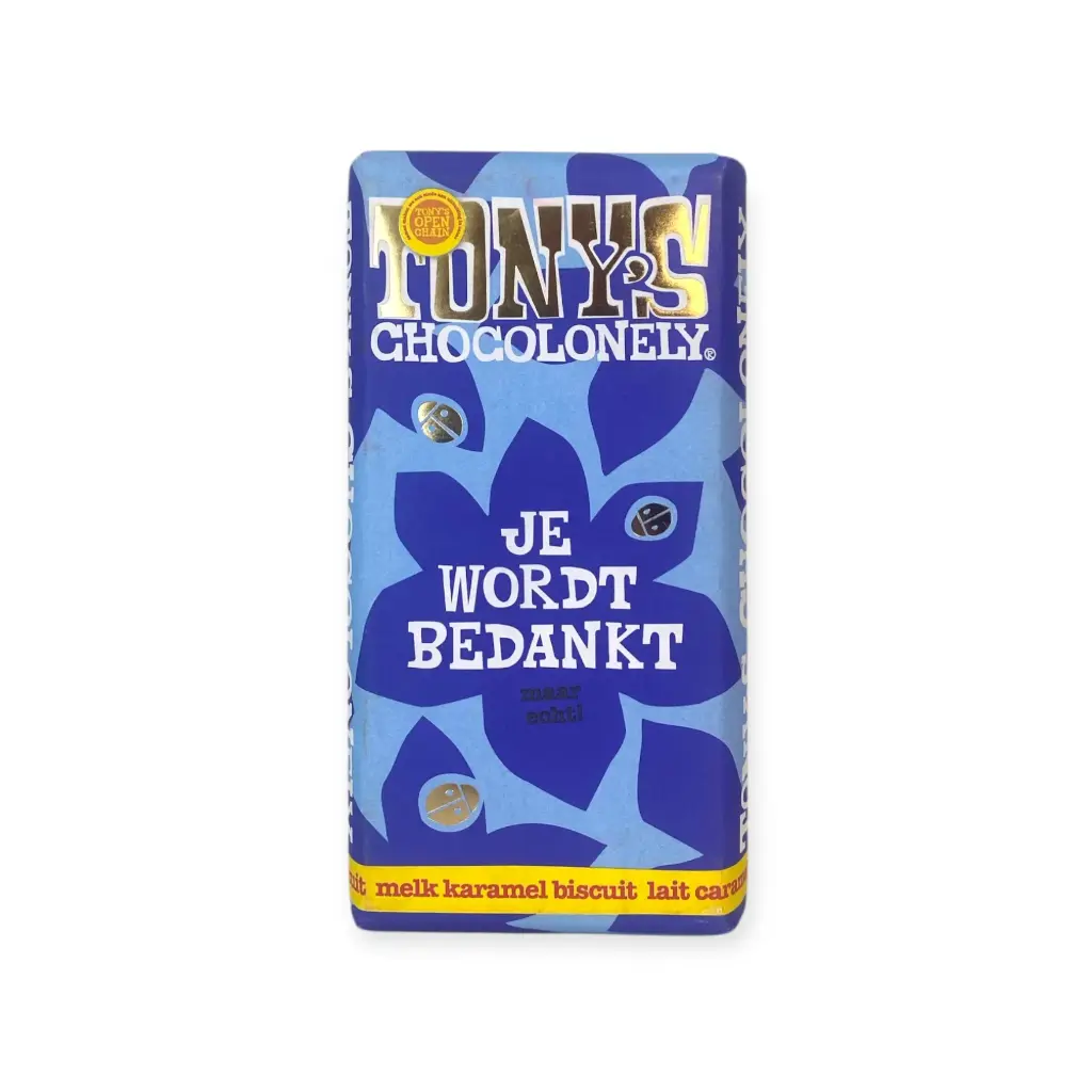 Tony's Chocolonely - Karamel Biscuit - Bedankt 180 g