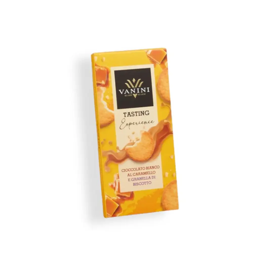 Vanini - Witte chocolade met karamel en koekkruimels 75 g