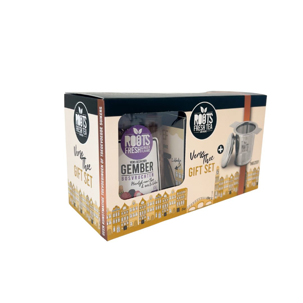 Kesbeke - Roots - Giftset Theezeef & Gemberthee 235 g