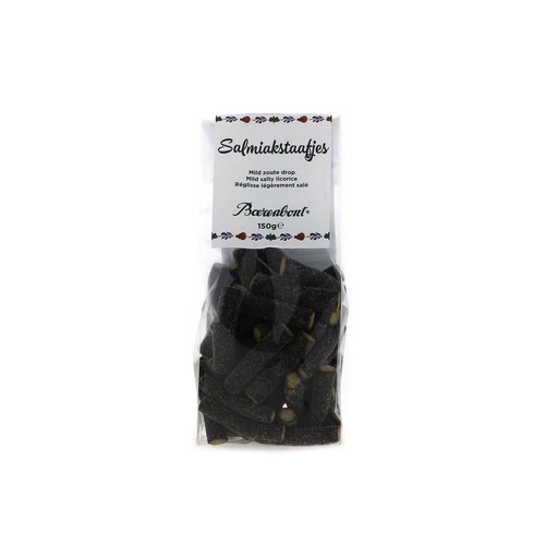 [15035] Boerenbont - Salmiakstaafjes mild zoute drop 150 g    