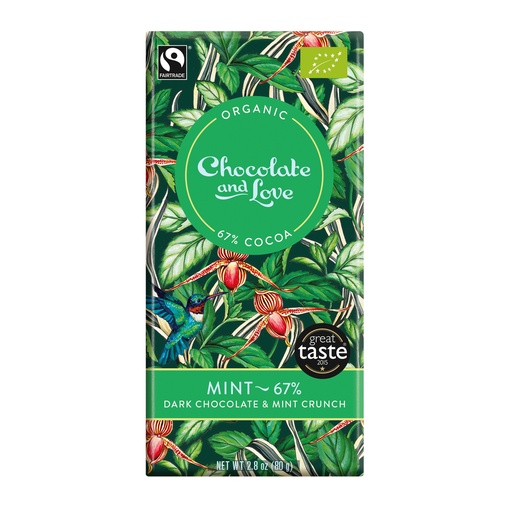 [17003] Chocolate and Love - Mint 67% BIO 80 g   