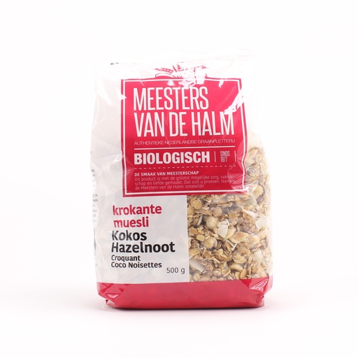 [6621] De Halm - Krokante muesli Kokos Hazelnoten BIO 500 g  