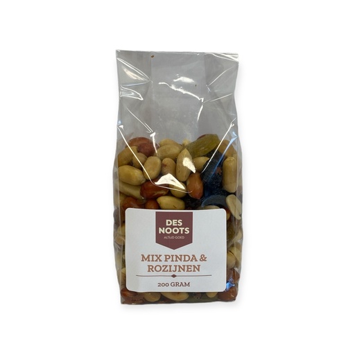 [3155] Des Noots - Pinda & Rozijnen Mix Transparant 200gr    