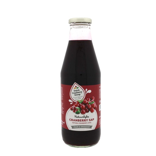 [9004] Dutch Cranberry Group - cranberrysap ongezoet 750 ml     