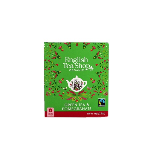 [99585] English Tea Shop - Green Tea & Pomegranate (8ct) BIO   