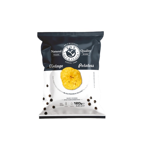 [9926] Fox Italia - Potatoes Chips Black Pepper & Salt 120 g   