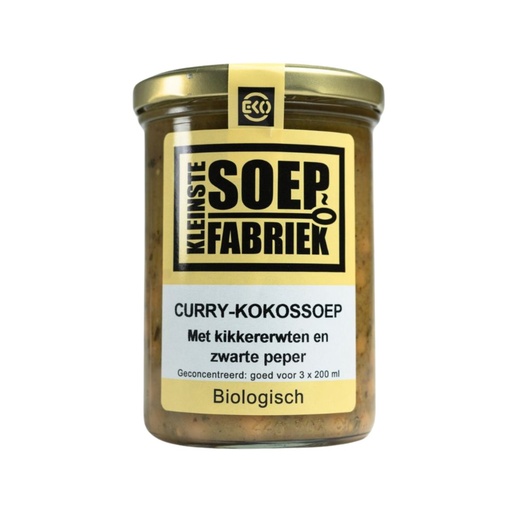 [3943] Kleinstesoepfabriek - Curry-Kokossoep 400 ml - BIO    