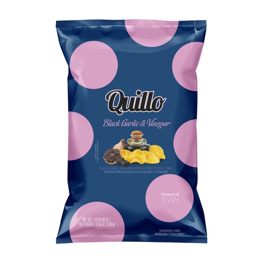[8730] Quillo - Chips Vinegar & Black Garlic 130g   