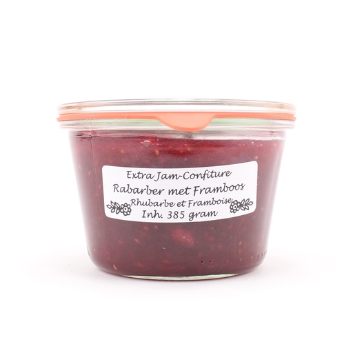 [4995] Theo van Woerkom - Framboos Rabarber 385 g     