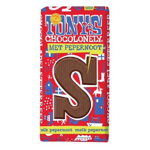 [90121] Tony's Chocolonely - Letter Sint Melk Pepernoot 180g    