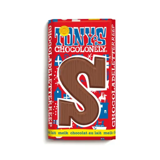 [90143] Tony's Chocolonely - Letterreep S Melk 180 g     