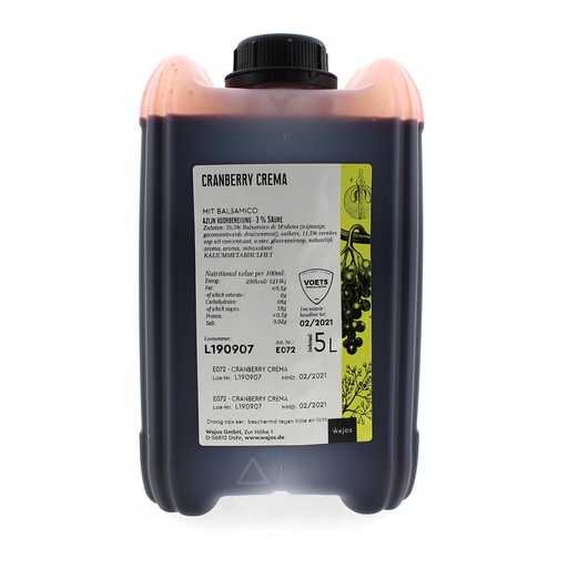 [5364] Wajos - Crema balsamico cranberry 5 ltr    