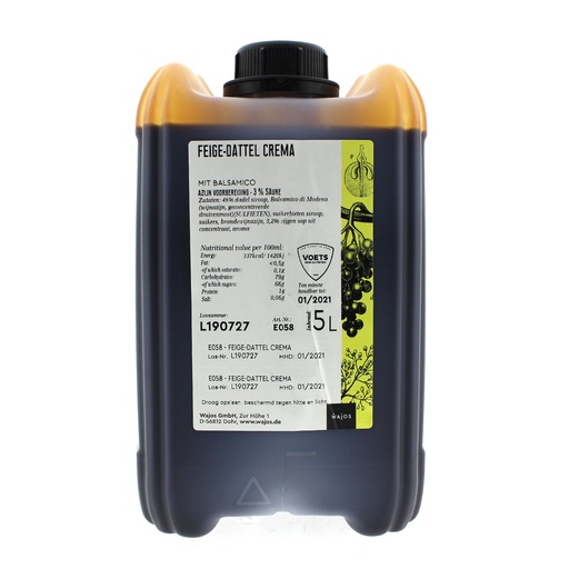 [5363] Wajos - Crema balsamico dadel & vijgen 5 ltr  