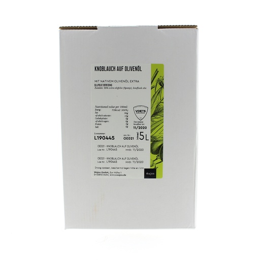 [5382] Wajos - Olijfolie met knoflook 5 ltr    