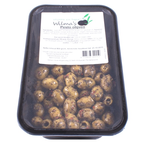 [18054] Wilma's - Pesto Olijven 800 g    
