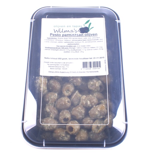 [18058] Wilma's - Pesto Parmezaan Olijven 950 gr    