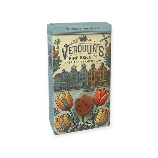 [6772] Verduin's Fine Biscuits - Chocolade Kokos Tulpkoekje 65g