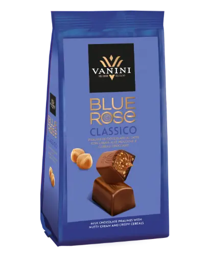 [17090] Vanini - Blue Rose Praline melk met hazelnootvulling 120 g