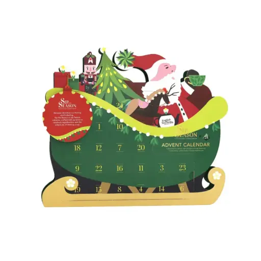 [99650] English Tea Shop - Santa Sleigh Advent Calendar 24tb BIO